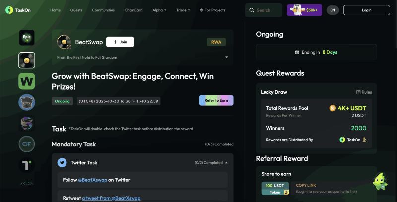 BeatSwap(BTX)币上线详情