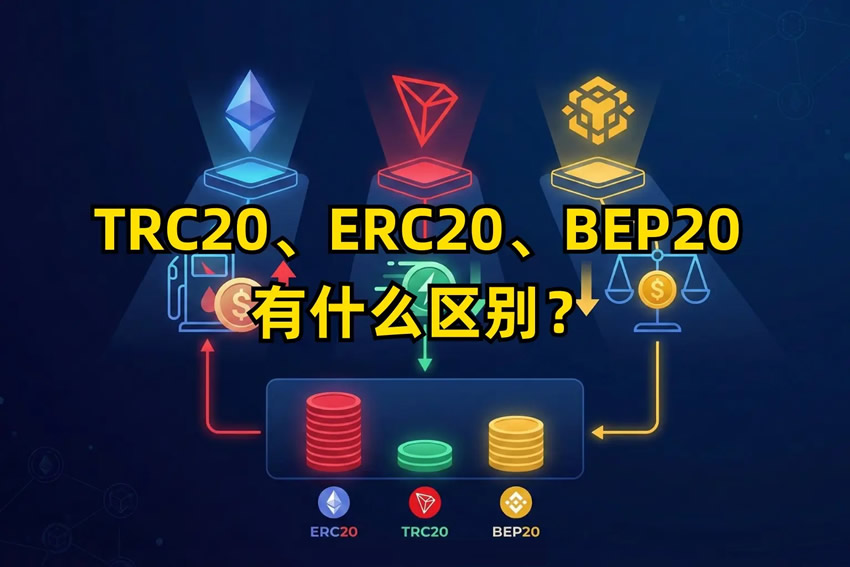TRC20、ERC20、BEP20有什么区别？新手转账选哪条链手续费最便宜？
