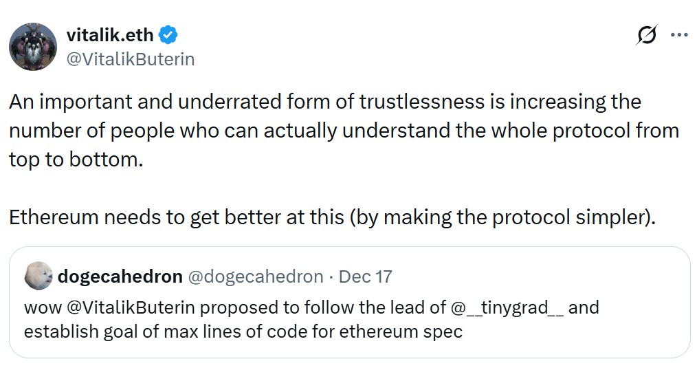 布特林：以太坊简化以去信任化