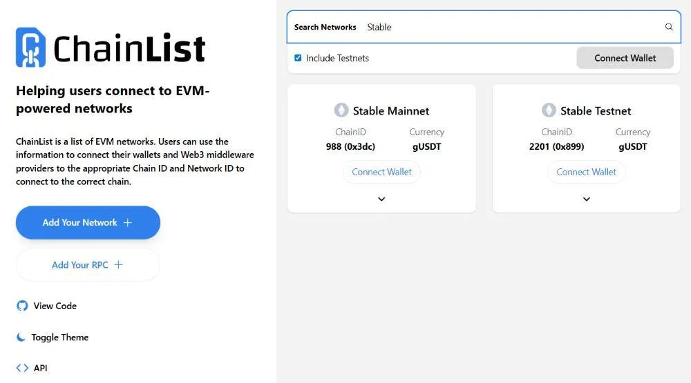 将StableChain添加至MetaMask