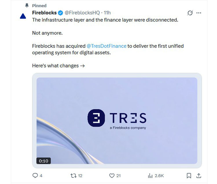 Fireblocks收购TRES会计