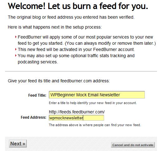 Burn Your Feeds in FeedBurner