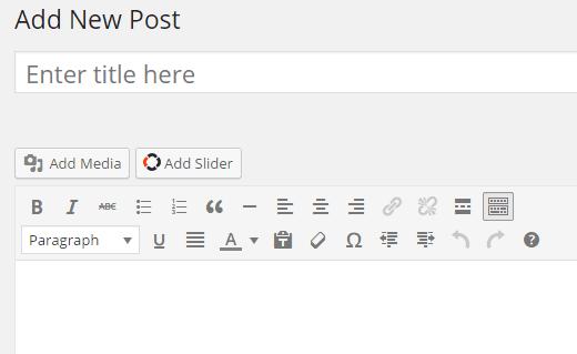 Adding slider to a post