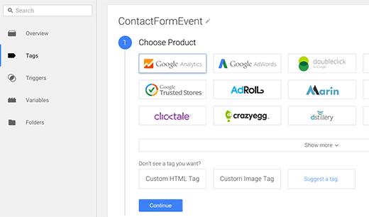 Creating an event tracking tag in Google Tag Manager