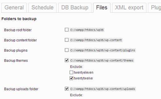 Select or Include files and directories from backup job