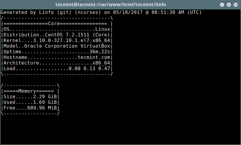 Linfo：实时显示你的 Linux 服务器运行状况