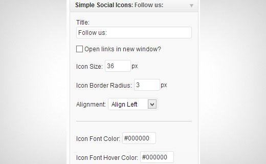 Setting up simple social icons widget