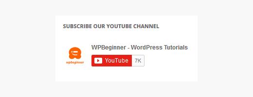 YouTube subscribe button in WordPress sidebar