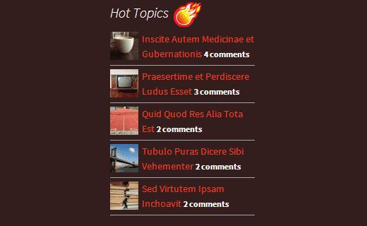 Most commented posts widget in WordPress sidebar