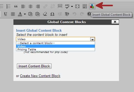Insert content block in a post