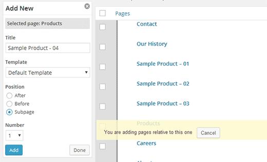 Adding pages in Advanced Page Manager