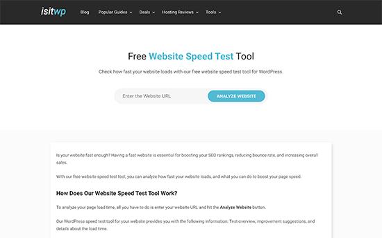 IsItWP Website Speed Test Tool