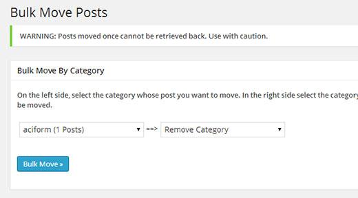 Moving posts between categories and categories