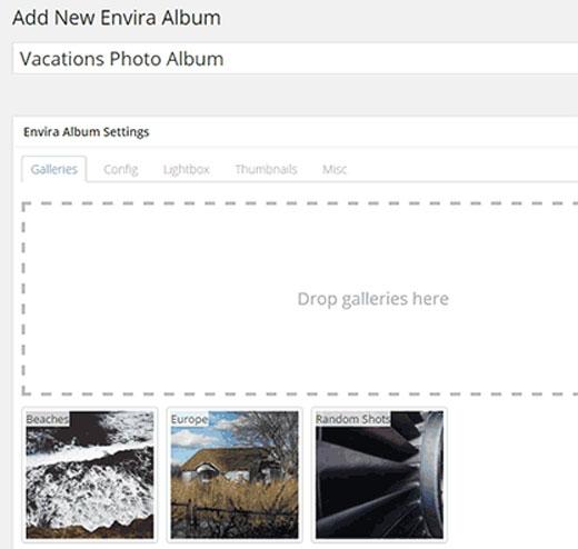 Add New Albums in Envira