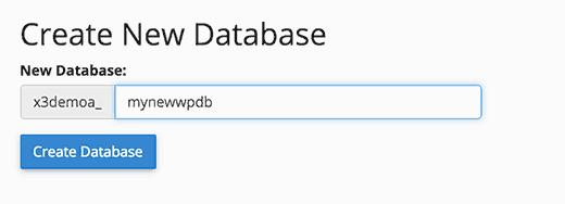 Creating new MySQL database