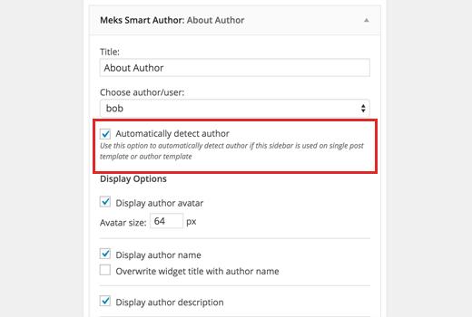 Auto detect author widget