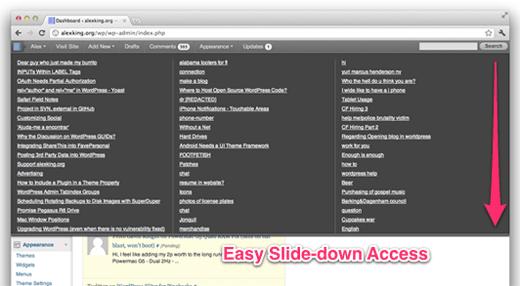 Drafts Dropdown Plugin Slide-down Preview