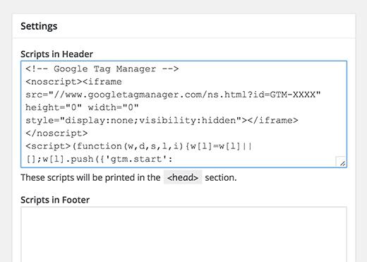 Add your Google Tag Manager code in WordPress