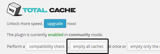 W3 Total Cache - Empty All Cache