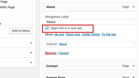 Open link in a new tab or window