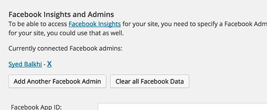 Facebook insights admin user added to WordPress SEO