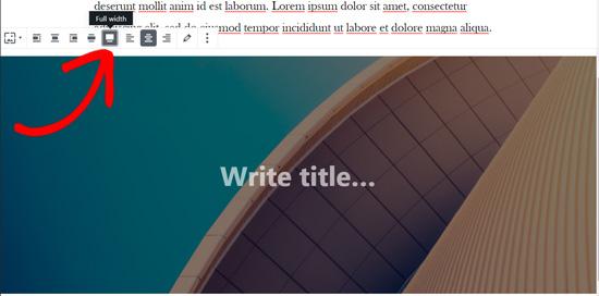  Full width cover image in WordPress block editor