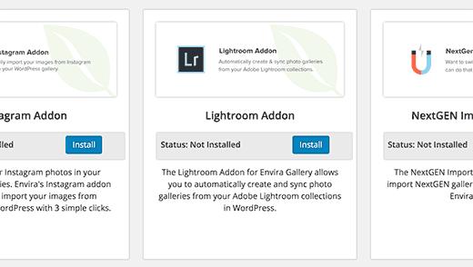 Installing lightroom addon in Envira Gallery plugin