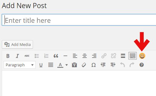 Emoji button in WordPress visual editor