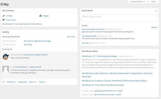 A new less bloated dashboard is expected in WordPress 3.8