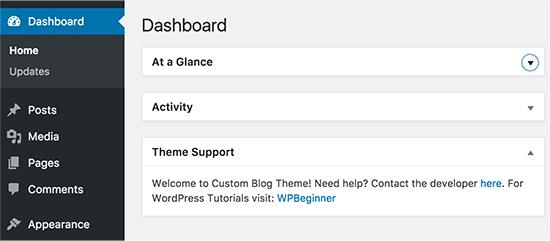 Custom dashboard widget in WordPress