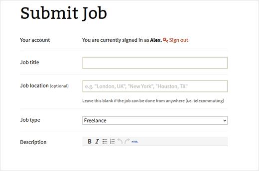 Submit job form to add new job listings