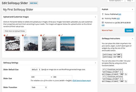 Creating a slideshow with Soliloquy WordPress slider plugin