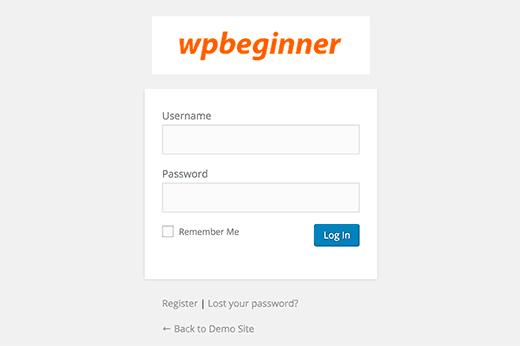 Custom login page with WordPress logo replaced