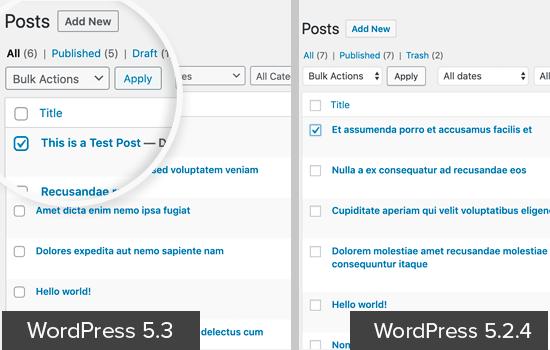 Form fields in WordPress 5.3 UI